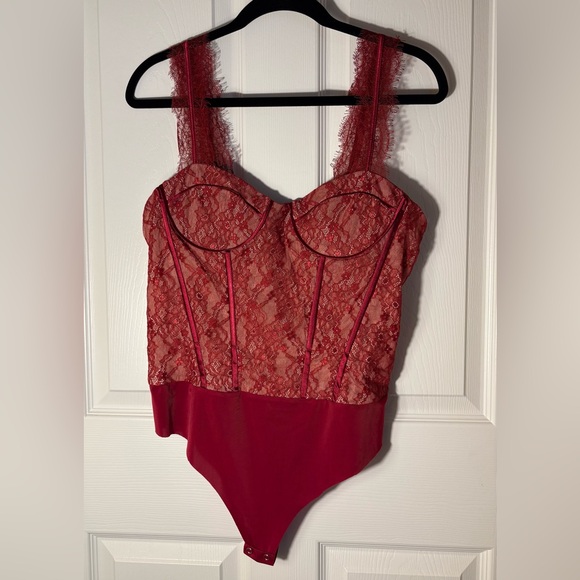 Vici Burgundy Lace Bodysuit - Picture 3 of 5